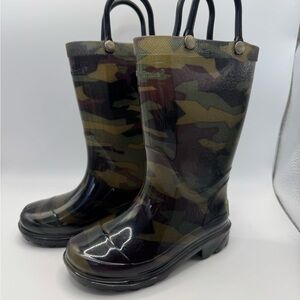 Kids Western Chief Abstract Camo Olive Boots